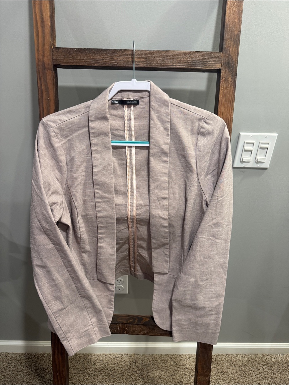 Maurices Light Taupe Open-Front Cropped Blazer